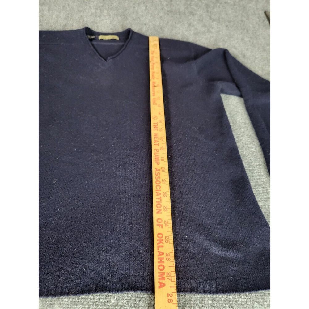 Zara Sport V Neck Sweater Men Sz XL Wool Blue Tight Knit Casual Workwear Office - Picture 3 of 8